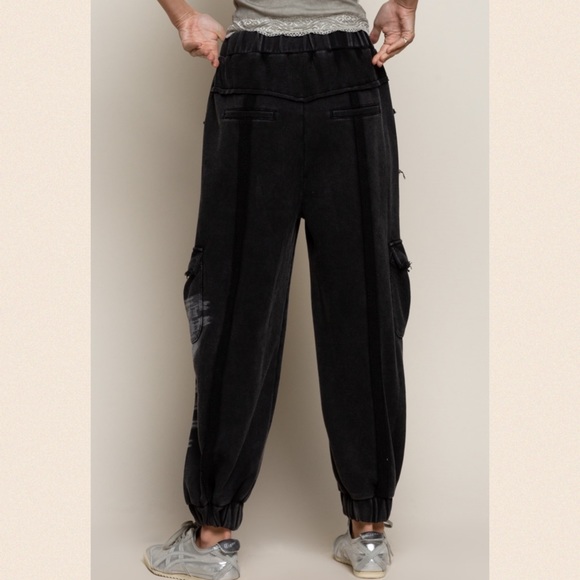 Last New! Black Washed out Oversized Joggers - Picture 5 of 5